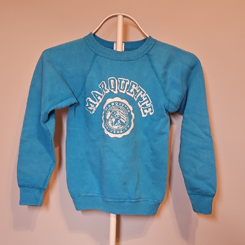 Champion Vintage Blue Kids Marquette University Sweatshirt - Picture 1 of 7
